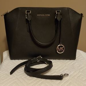 MK Ciara Large Top Zip Saffiano Leather Satchel